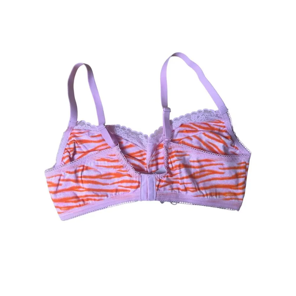 Savage X Fenty Lavender Orange Tiger Stripe Lace Sexy Comfortable Bralette 1X